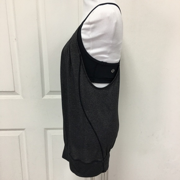 Lululemon Black Gray Tank Top Size 4 - Picture 4 of 7